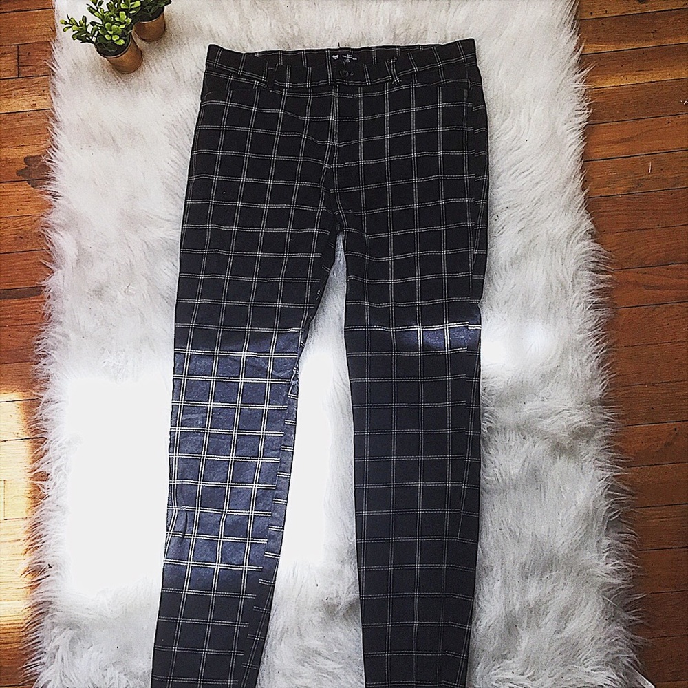 Gap Slim City Grey Plaid Pants Size 10 EUC Cropped